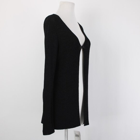 Dana Buchman Cardigan $248 Sz S Black Open Knit Rayon Nylon Cardigan - Picture 5 of 12
